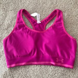 Pink under armour sports bra